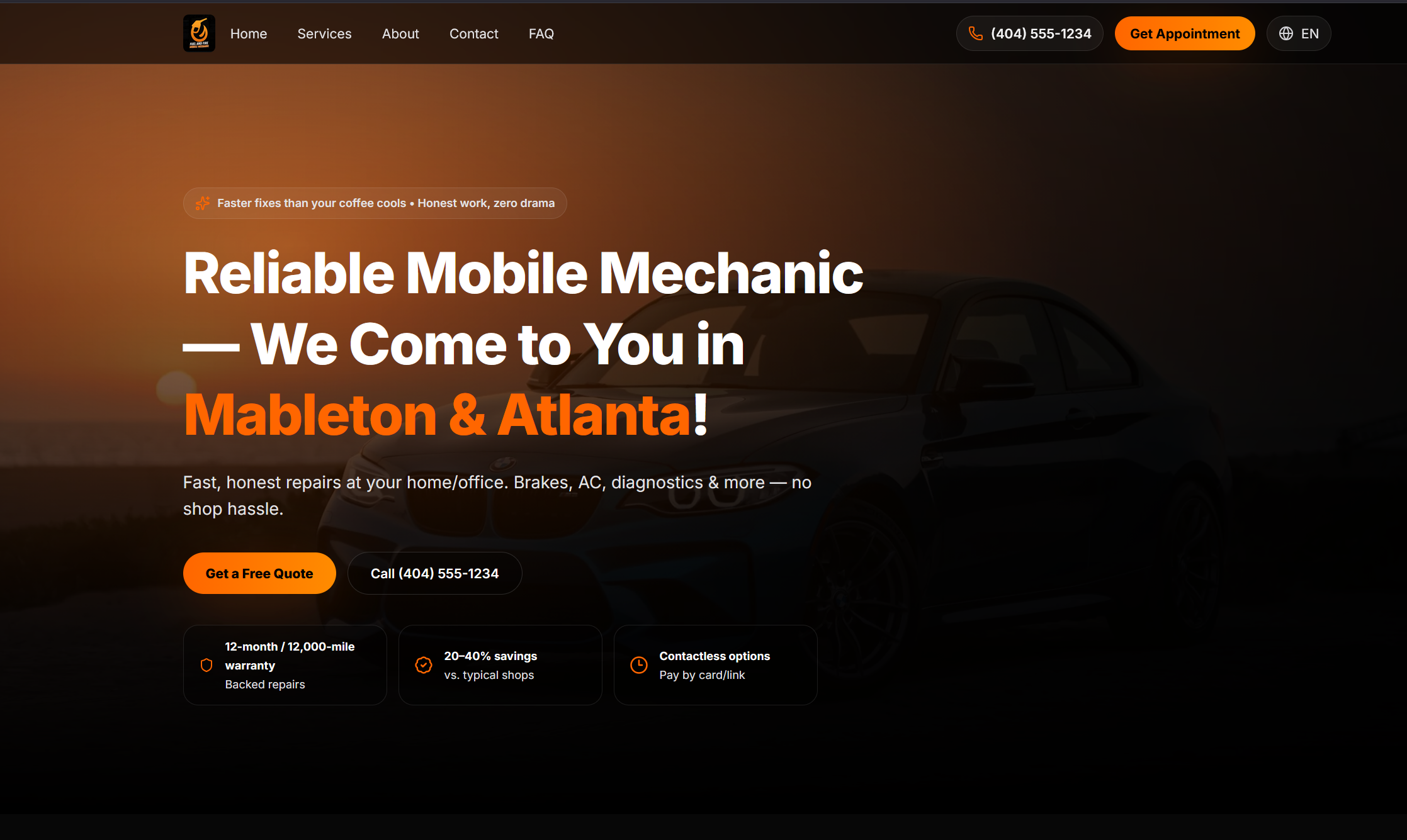 Fuel & Fire demo website by DirtyHandSites